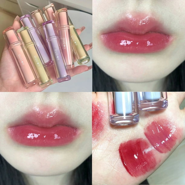 High Color Value Iced Tea liu guang Mirror Water Lip Glaze Doodle Lips ...