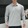 thumbnail image 6 of BangWanChi Men's Casual Solid Color Flap Button Shirts Long Sleeve Pullovers Lapel Top, 6 of 6