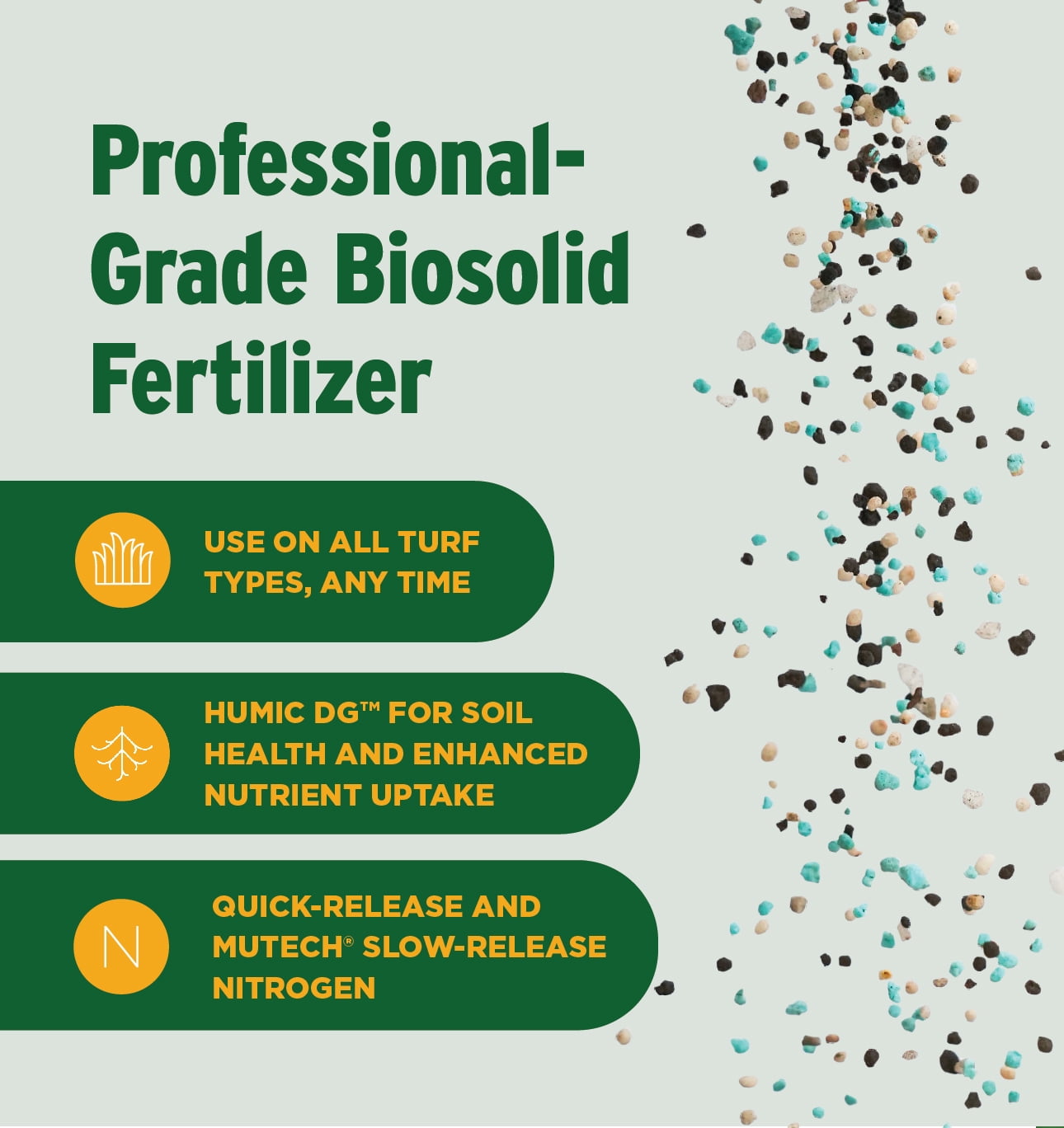 The Andersons Professional Ecofusion™ Plus 20-0-5 Biosolid Fertilizer with Iron and Micronutrients - 18 lb. Bag covers 5,000 sqft.