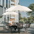thumbnail image 4 of VECELO 8.7ft Patio Umbrella Outdoor Offset Hanging Patio Umbrella with Hand Crank, Easy Tilt Adjustment, Polyester Shade, 8 Ribs for Backyard, Poolside, Lawn and Garden, White, 4 of 10