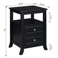 thumbnail image 3 of Convenience Concepts Table d'Appoint à Deux Tiroirs Melbourne, Fini Bois Noir, 3 of 5