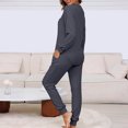 thumbnail image 5 of Womens Knit Pajamas Sets Two Piece Outfits Sets Sleepwear Loungewear Pjs Long Sleeve Tops And Pants, 5 of 8