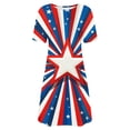 thumbnail image 3 of Hvot&aat Summer Short Sleeve Dresses for Women Patriotic American Flag USA Casual Dress 4th of July Tshirt Dress, 3 of 4