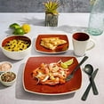 thumbnail image 3 of Gibson Soho Lounge White Square 16-Piece Dinnerware Set - Red, 3 of 10