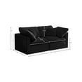 thumbnail image 3 of Meridian Furniture Plush Standard Black Velvet Modular Sofa, 3 of 8