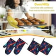 thumbnail image 5 of Honeii Neon City Map Pattern Oven Mitts and Pot Holders, Silicone Oven Gloves,500 F Heat Resistant Oven Mitts Sets, 4PCS, 5 of 6