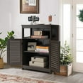thumbnail image 5 of Costway Bathroom Storage Wood Floor Cabinet with Double Shutter Door Coffee, 5 of 10