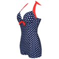 thumbnail image 4 of Plus Size Women One-Piece Swimsuit, Halterneck Bandage Swimwear, Swimming Costume Padded Push-up Bra Swimming Bathing Suit, 4 of 5