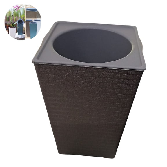 Tall Square Tapered Plant Planter, Lightweight Flower Pot with Built-in Drainage Holes, Indoor Outdoor Decorative Plant Pot for Patio, Garden and Courtyard