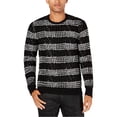 thumbnail image 1 of I.N.C Mens Chunky Striped Pullover Sweater, Black, XX-Large, 1 of 1