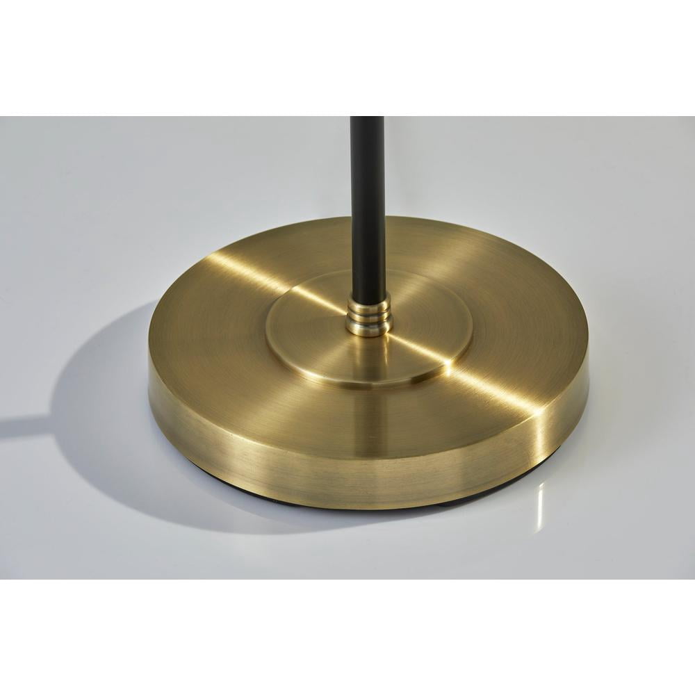 Adesso Bergen Floor Lamp, Black and Antique Brass