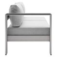 thumbnail image 4 of Modway Shore Fabric & Aluminum Outdoor Patio Left Arm Loveseat in Silver & Gray, 4 of 4