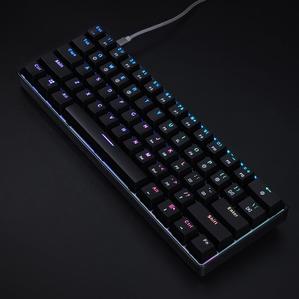 GK61 60% Keyboard with hot swappable Gateron Optical Switches, RGB Lighting and USB-C
