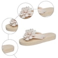 thumbnail image 6 of Rokment Flower Platform Flip Flops for Women Beach Boho Comfortale Chunky Mid Heel Memory Foam Slip on Dress Sandals Waterproof Quick-Dry Slides Slippers Indoor Outdoor White Size 9.5, 6 of 9
