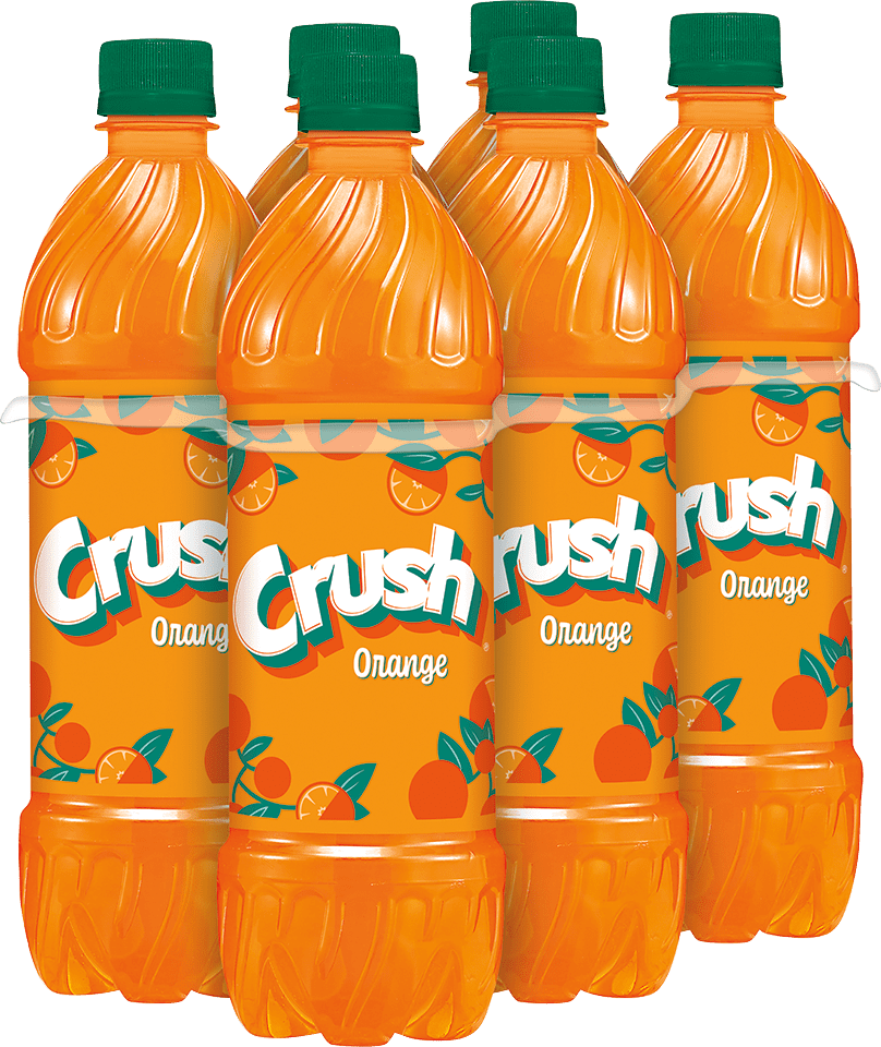 Orange Crush Caffeine Free Orange Soda Pop 16.9 fl oz Bottles 6
