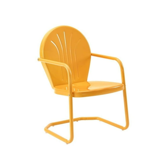 Crosley Furniture Griffith Metal Patio Chair in Tangerine Gloss