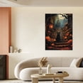 thumbnail image 5 of Vintage Halloween Black Cat and Pumpkin Canvas Wall Art Painting, Retro Horror Creepy Dark Poster,Gothic Artwork Picture Print Decor,Spooky Ghost Wall Decor for Bar Living Room Bedroom Party Framed ﻿, 5 of 8