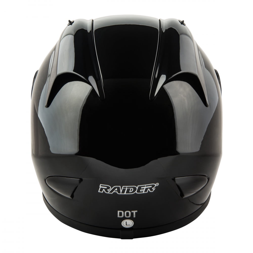 Raider Octane Full Face Motorcycle Helmet DOT Approved- Gloss Black - 2XL