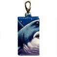 Shark Key Holder Wallet with 6 Hooks, Side Pockets, and ID Card Holder