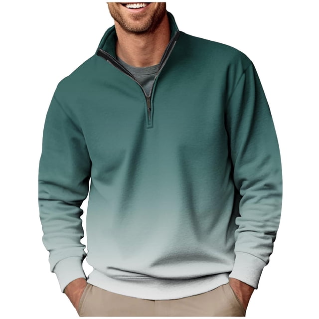 Blusa y camisa de manga larga con cuello alto para hombre, ropa deportiva para el hogar, pijamas, camiseta de color liso, blusa deportiva de poliéster para hombre