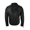 thumbnail image 3 of SouthBeachLeather Men's Black Brown Retro Vintage Quilted Designer Biker Leather Jacket (Medium, Black), 3 of 8