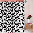 thumbnail image 2 of Valentine''s Day Shower Curtain Black White Heart Romantic Love Hearts Sweet Couple Sweethearts Wedding Lover Modern Simple Bath Curtain with Hooks, 2 of 5