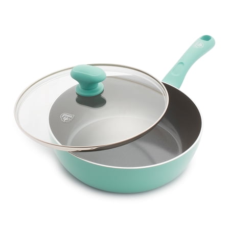 GreenLife Savory 3Qt. Covered Chef s Pan  Turquoise