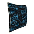 thumbnail image 2 of Fotbe Spacecraft Pattern Velvet Decorative Throw Pillow Covers with Elegant Piping, Soft Plush Cushion Cover for Sofa, Bed, Car, Office-16"x16", 2 of 8