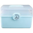 thumbnail image 1 of Red First Aid Clear Container Bin/Family Emergency Kit Storage Box w/Detachable Tray, 1 of 4