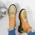 thumbnail image 5 of Gold Women'S Sequin Loafers With Patent Accents Soft Sole Low Heel Casual Comfortable Flats For Party Wear Slip On Glitter Details Size 36, 5 of 9