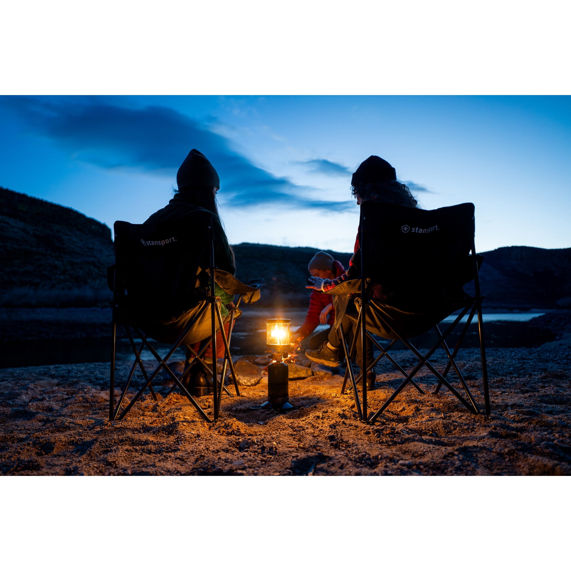Stansport Compact Single Mantle Propane Lantern Black Silver