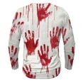 thumbnail image 3 of Virmaxy Mens 2024 Halloween Printed Long Sleeve Crew Neck Blouse/Shirt Halloween Printed Long Sleeved Round Neck Top Red-1 L, 3 of 4