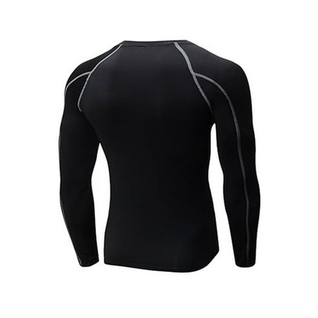 Men's Compression Thermal Base Layer Long Sleeve Sports Gym Athletic ...