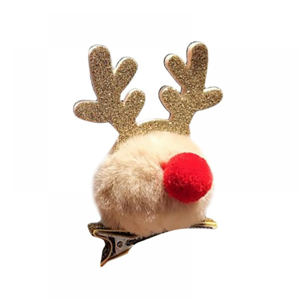 Christmas Hair Clip for Women Girls Kids Elk Deer Hair Pin Hair Accessories  Cute Reindeer Antlers Hairpin Xmas Headpiece 