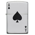 thumbnail image 2 of zippo 24011 ace of spades pocket lighter, high polish chrome, 2 of 4