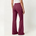 thumbnail image 5 of WULMLEO Womens Drawstring Flare Sweatpants High Waist Relaxed Fit Bell Bottom Trousers Wine M, 5 of 8