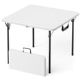 thumbnail image 2 of 36" Square Folding Table with Handle, 400lbs Weight Capacity Foldable Table with HDPE Tabletop & Heavy-Duty Steel Legs, Large Portable Picnic Table for Indoor Outdoor, White, 2 of 9