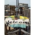 thumbnail image 2 of Outdoor Tablecloth with Umbrella Hole Zipper Summer Lemon Round Tablecloth 54" Waterproof Outside Table Cloth Spring Bees Turquoise Plaid Patio Table Cover Tablecloths for Picnic Party, 2 of 8