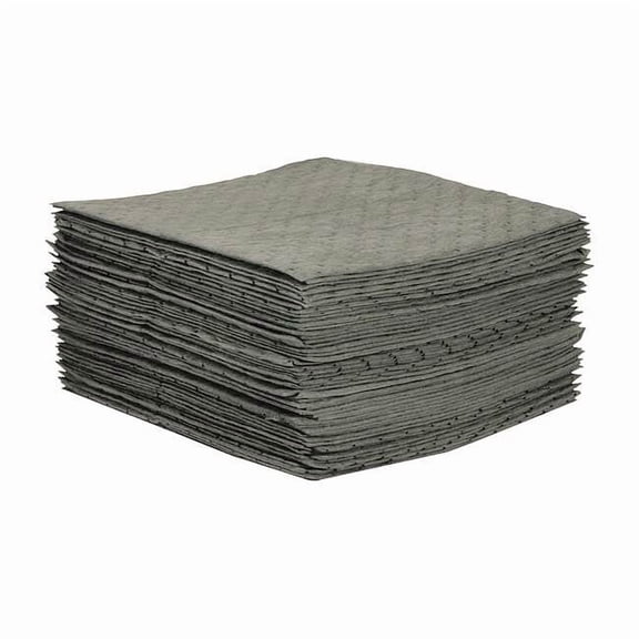 Brady Sorbent Pad, 41 gal, 30 in x 30 in, Universal, Gray, Polypropylene MRO50