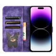 thumbnail image 2 of Decase Phone Shell for Apple iPhone 15,Butterfly Cat Embossed Pattern Folio PU Leather Card Slots Holder Wallet Cover Case With Magnetic Clasp,for  iPhone 15 - Purple, 2 of 7