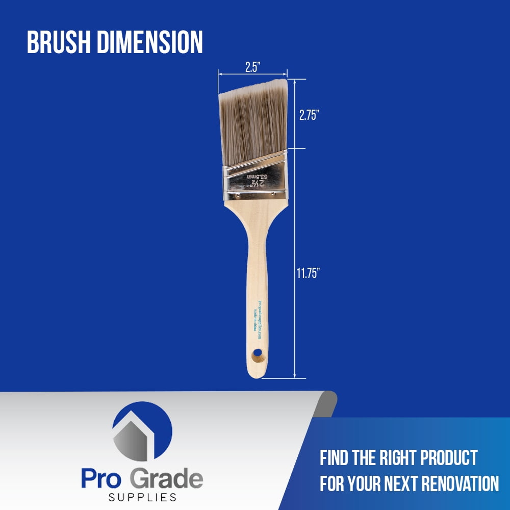 Pro Grade Premium Paint Brushes, 2.5-inch Angle Brush, 12 Pack Paint Brush Set