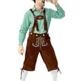 thumbnail image 3 of DYMADE Men Oktoberfest Plaid Shirt And Embroidered Suspender Pants Set, 3 of 6