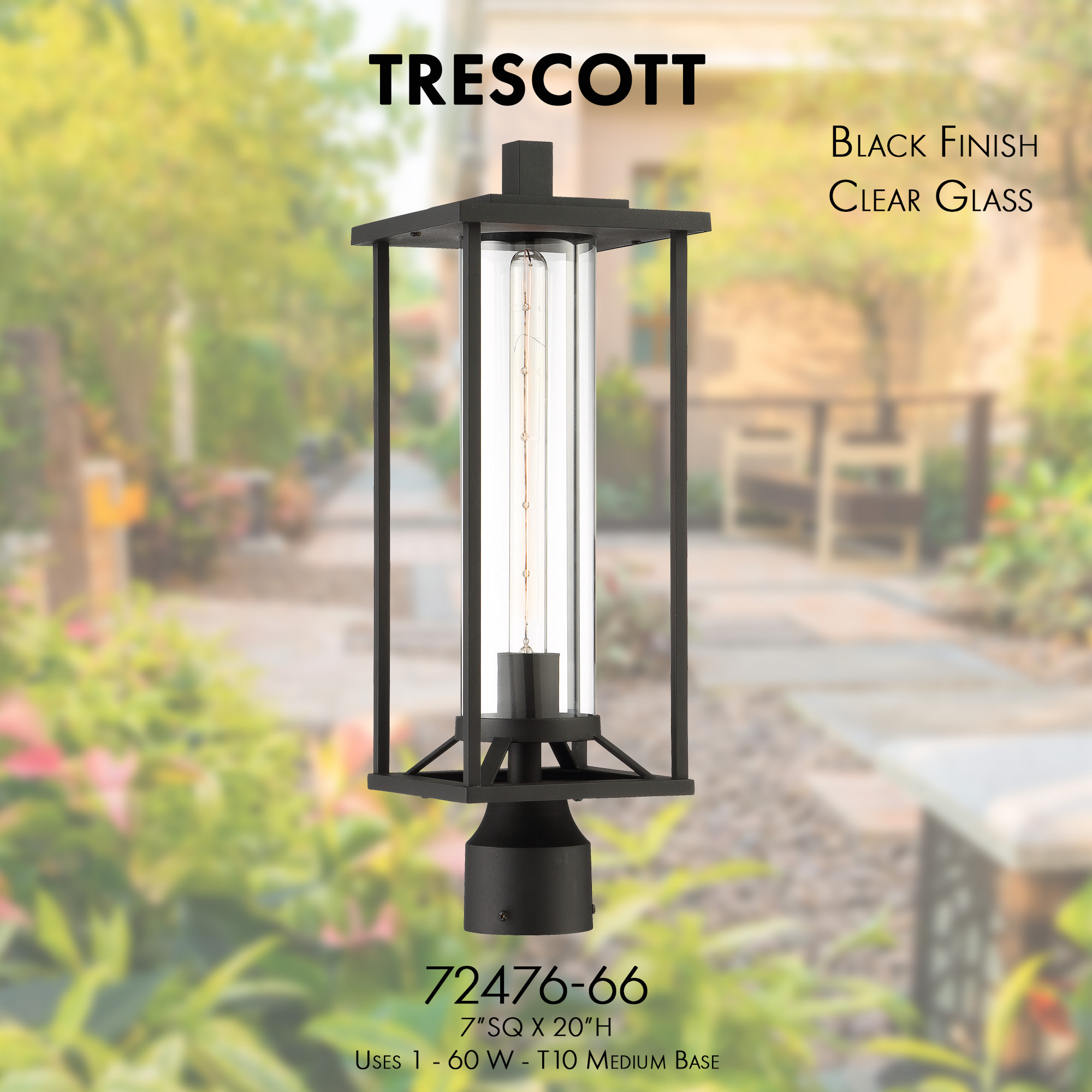 Minka Lavery Trescott 20" High Black Outdoor Post Light