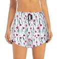 thumbnail image 4 of Lsque Tulips Flowers Printed Women's Running Shorts with Liner Pockets,Elastic Quick Dry Workout Athletic Gym Yoga Shorts,Womens High Waist Shorts-Small, 4 of 9