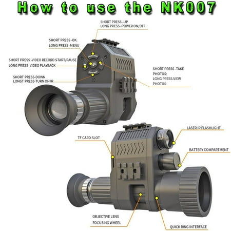 Shinysix Night Vision Monocular 200-400M Travel Camcorder for Camping and Hunting