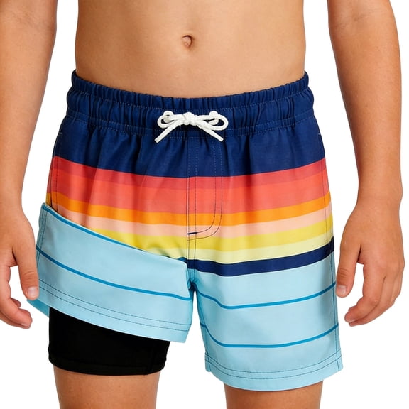 Baby Boy Swimsuit Boys Graphic Print Swim Trunks for Kids Youth Boys Bathing Suit Blue 5-6 Years