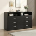 thumbnail image 2 of Winkalon 6 Drawers Dresser,Modern Storage Tower Dressers and Chests 2 Open Cubby,Large Organizer for Bedroom,Black, 2 of 8
