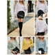 thumbnail image 4 of Camiseta mujer, Suéteres de punto de mujer Suéteres casuales de manga larga con cuello en V Abanopi Amarillo/Medio, 4 of 7