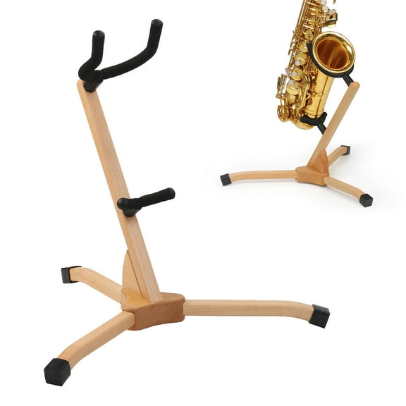 Beech Wood Saxophone Display Stand Holder for Alto / Tenor Sax, Wooden Sax Floor Stand