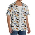 thumbnail image 2 of Kdxio Men's Hawaiian Shirt for Men Short Sleeve Shirt Pirate Skull And Anchor Summer Casual Holiday Beach Button Down T-Shirts, 2 of 5